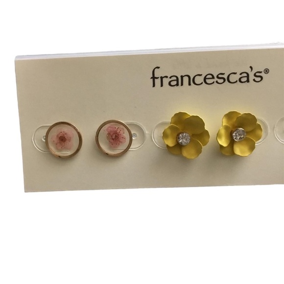NWT Francesca’s Alexa Floral 3 Pack Multi Earring Set - Picture 3 of 6